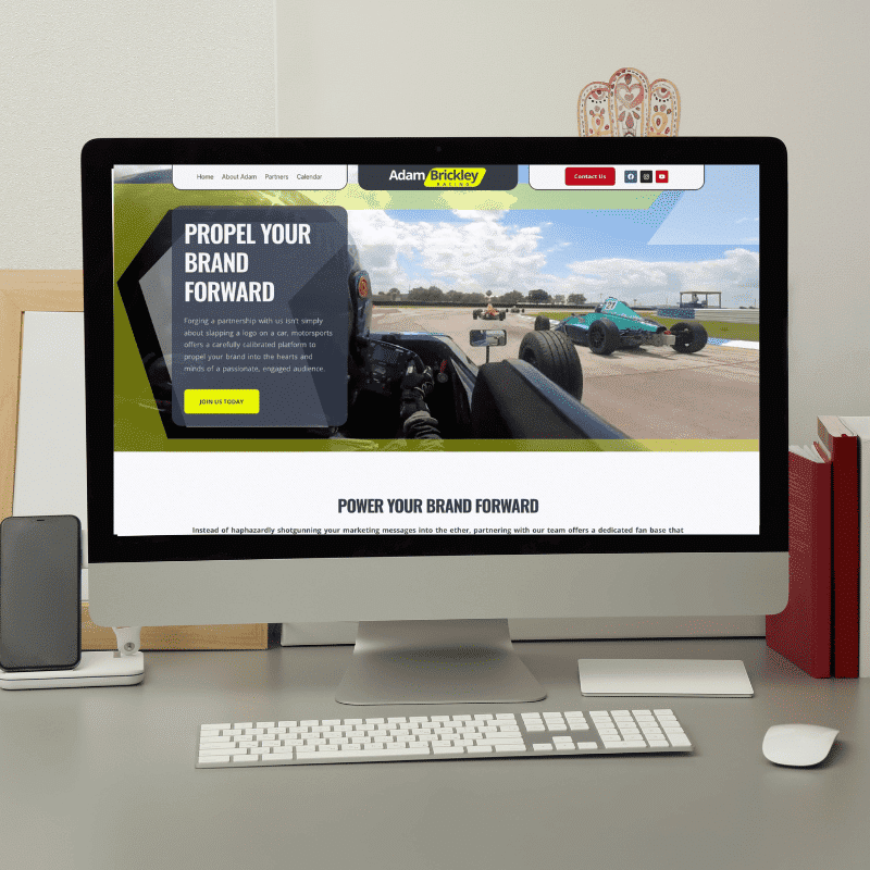 Adam Brickley Racing Web Design Client