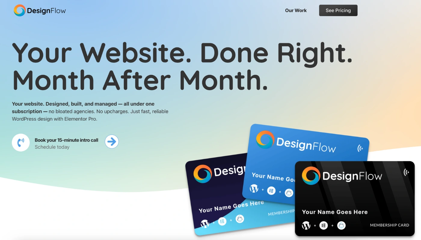 Design Flow Screenshot Homepage Hero Section