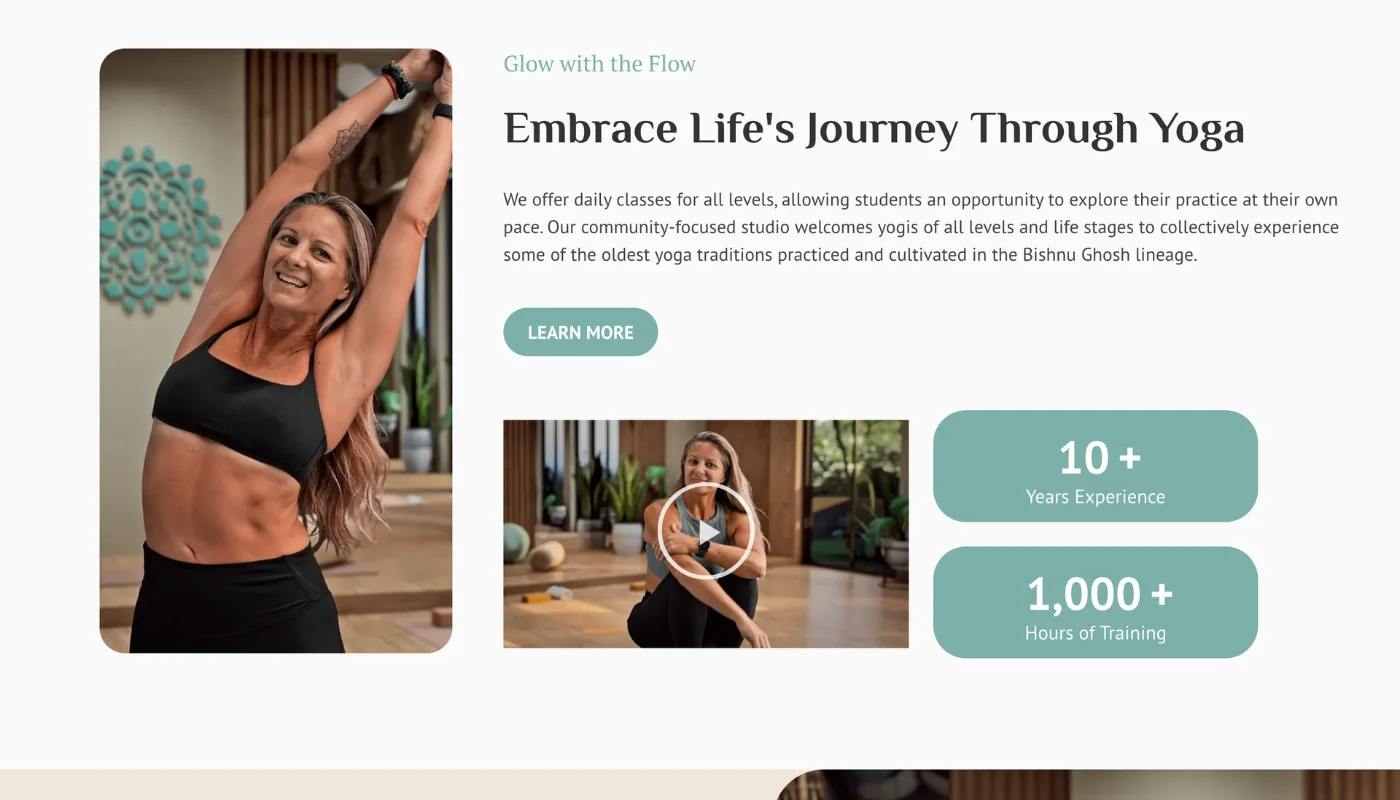 Glow Hot Yoga Studio Screenshot what to expect section