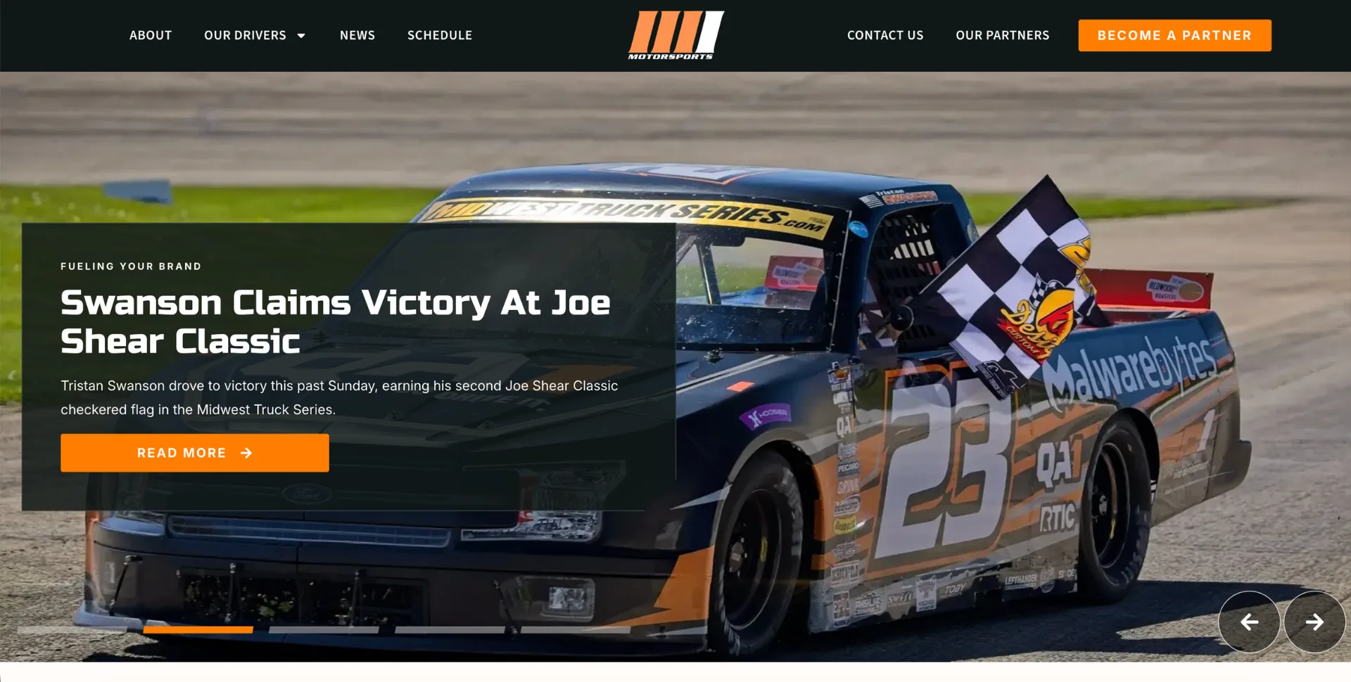 31 Motorsports Homepage Hero Section