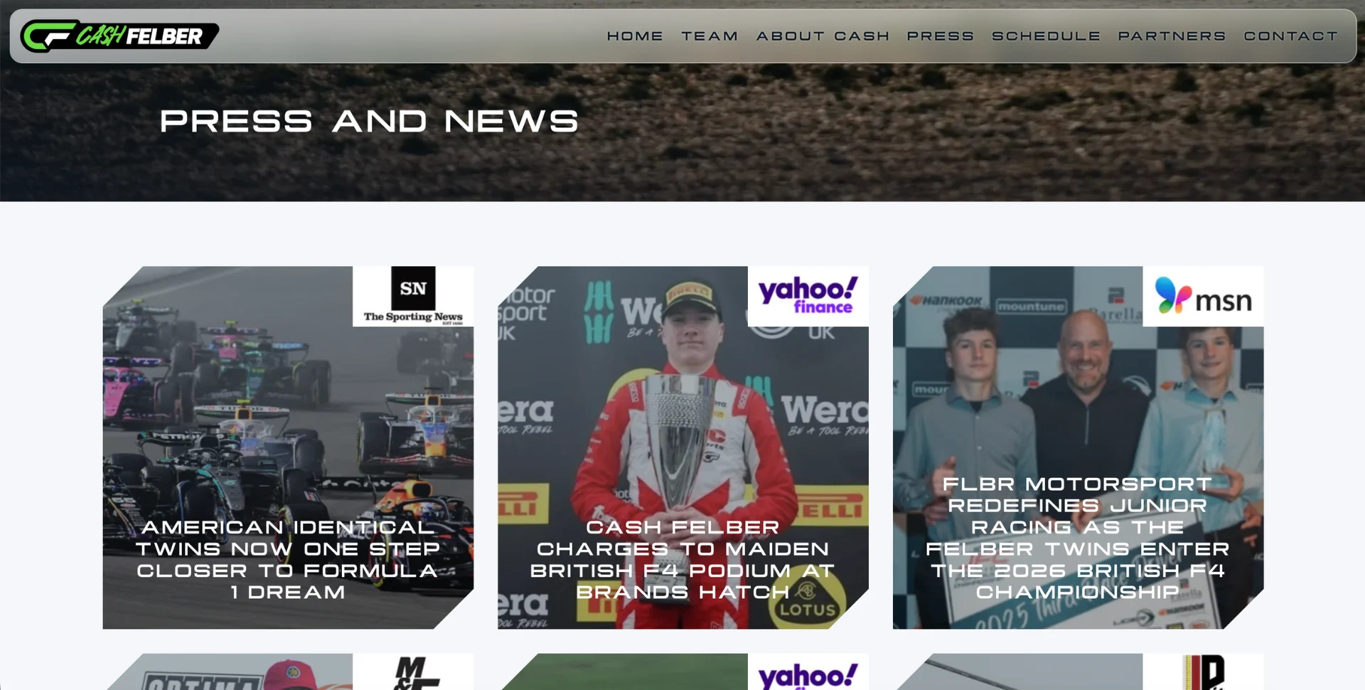 Cash Felber F4 Driver News and Press