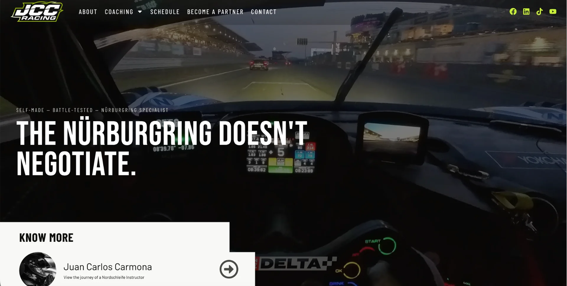 Juan Carlos Carmona GT3 Driver and Instructor Homepage