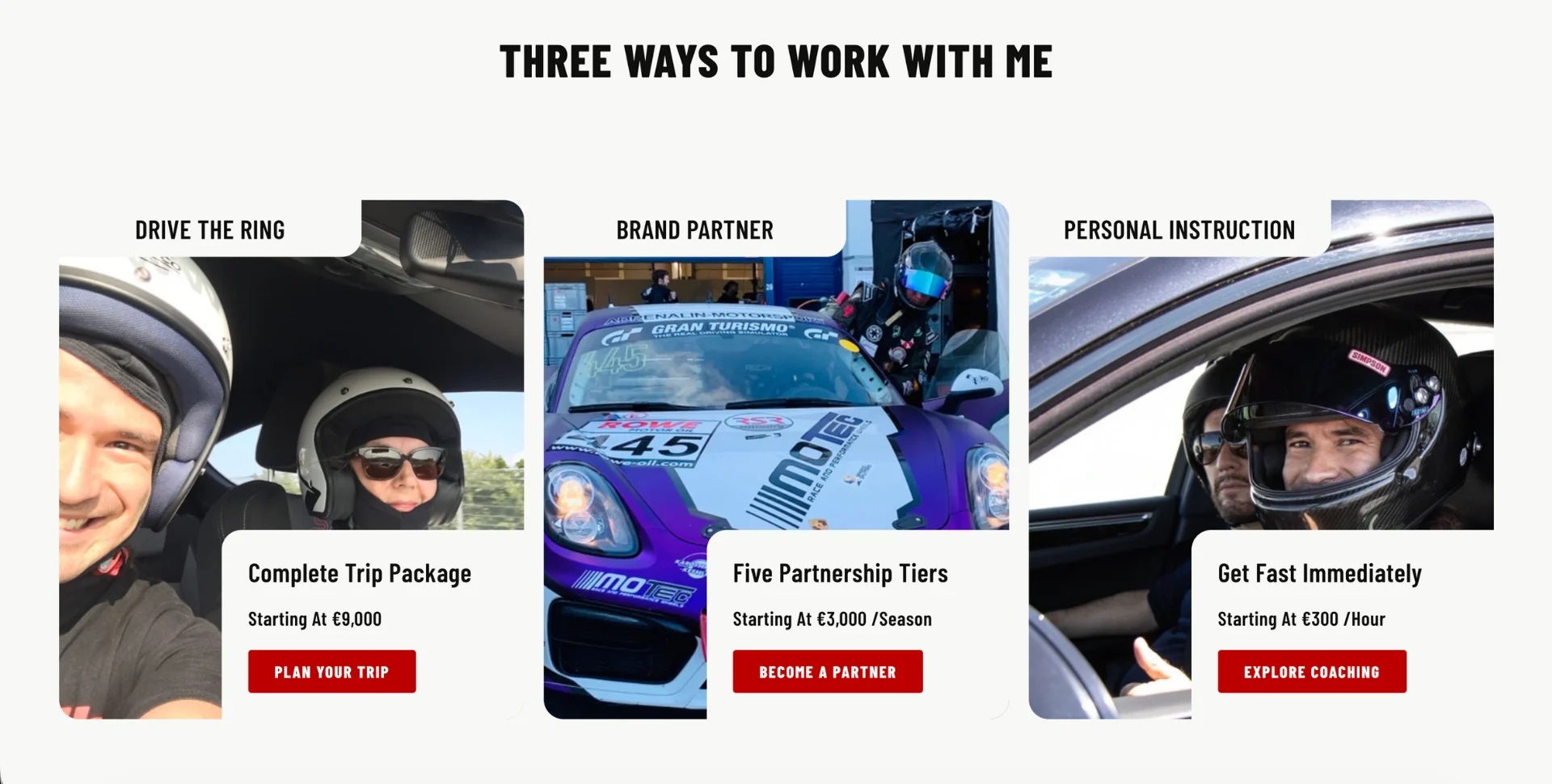 Juan Carlos Carmona GT3 Driver and Instructor Options